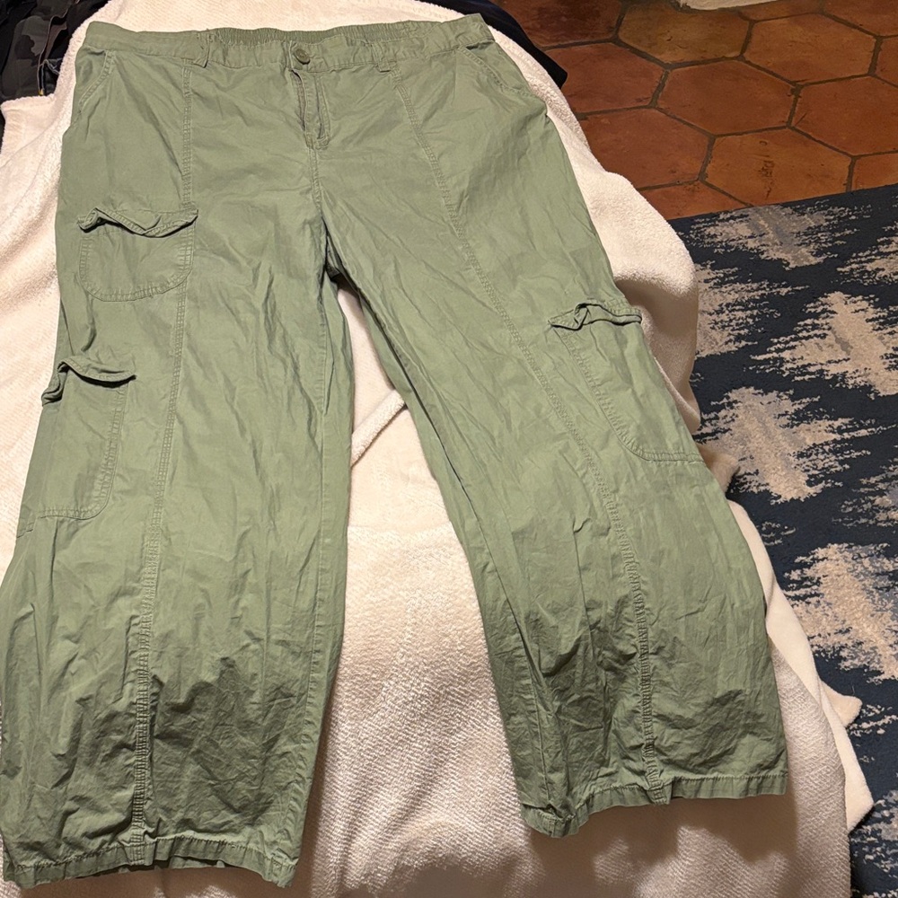 Casual Sage Green Cargo Pants